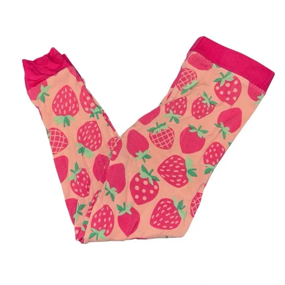 Little Sleepies Pink and Green Sweet Strawberry Long Sleeve pajamas - 18-24 M - Picture 3 of 4